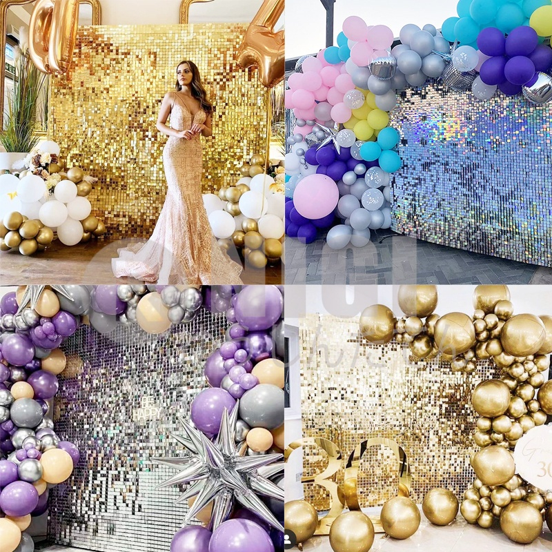 NIGI 30*30cm Sequin Tile Wall Panel Square Sequin Wall Panel Shimerring