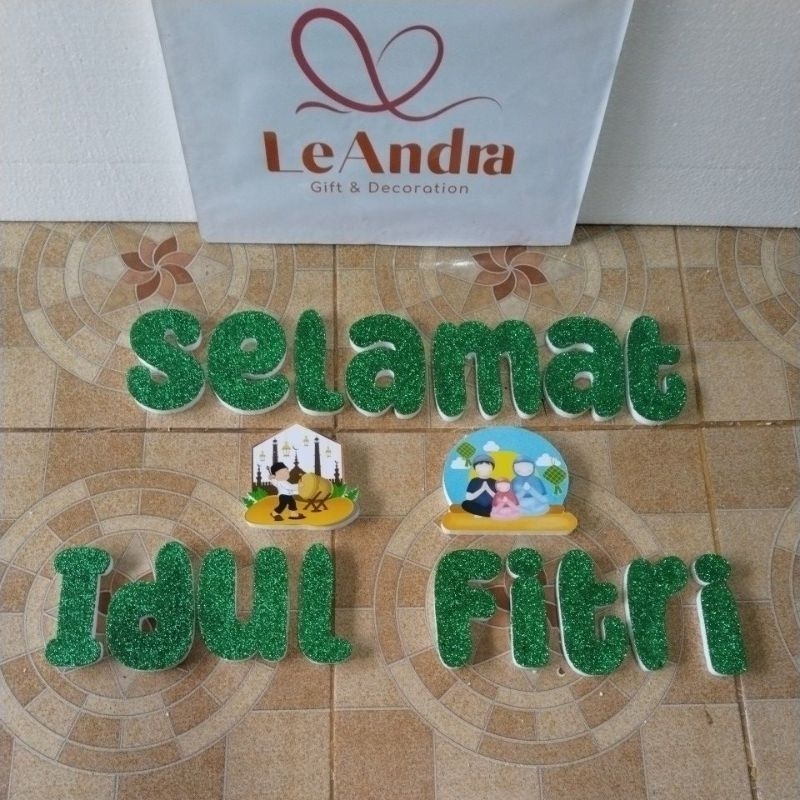 Set dekorasi Huruf Styrofoam Gabus Selamat Idul Fitri