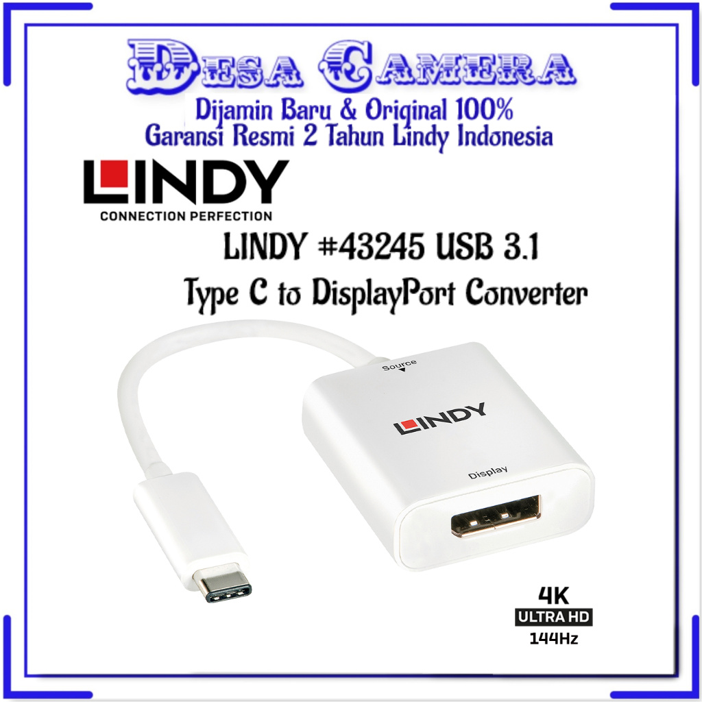 LINDY #43245 USB 3.1 Type C to DisplayPort Converter