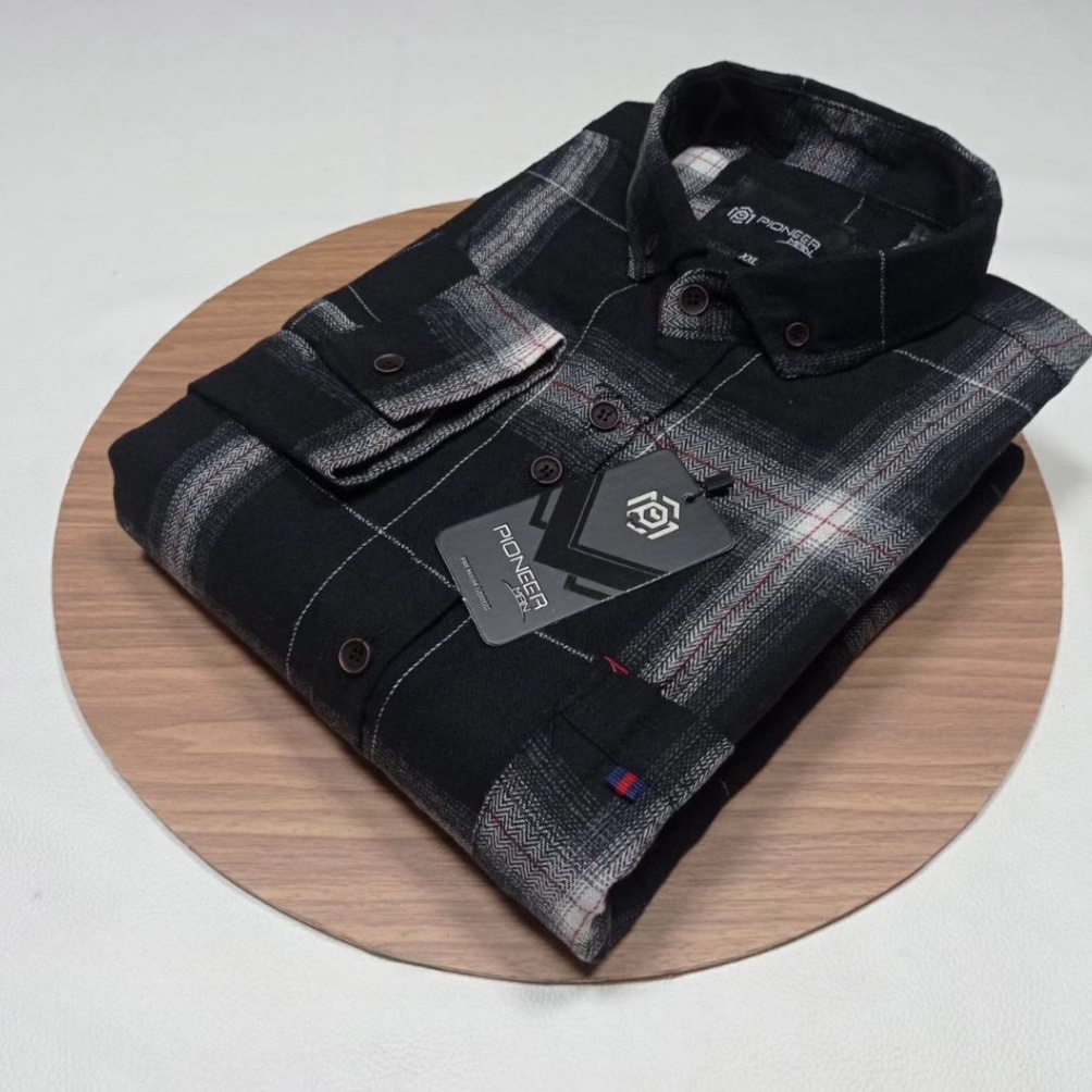 ART O83P Baju Kemeja Lengan Panjang Premium Pria Wanita Motif Kotak Kotak Kekinian Hem Flanel Distro