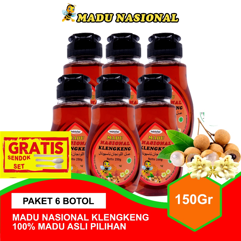 

Madu Nasional Klengkeng Kelengkeng 150gr 6 Botol