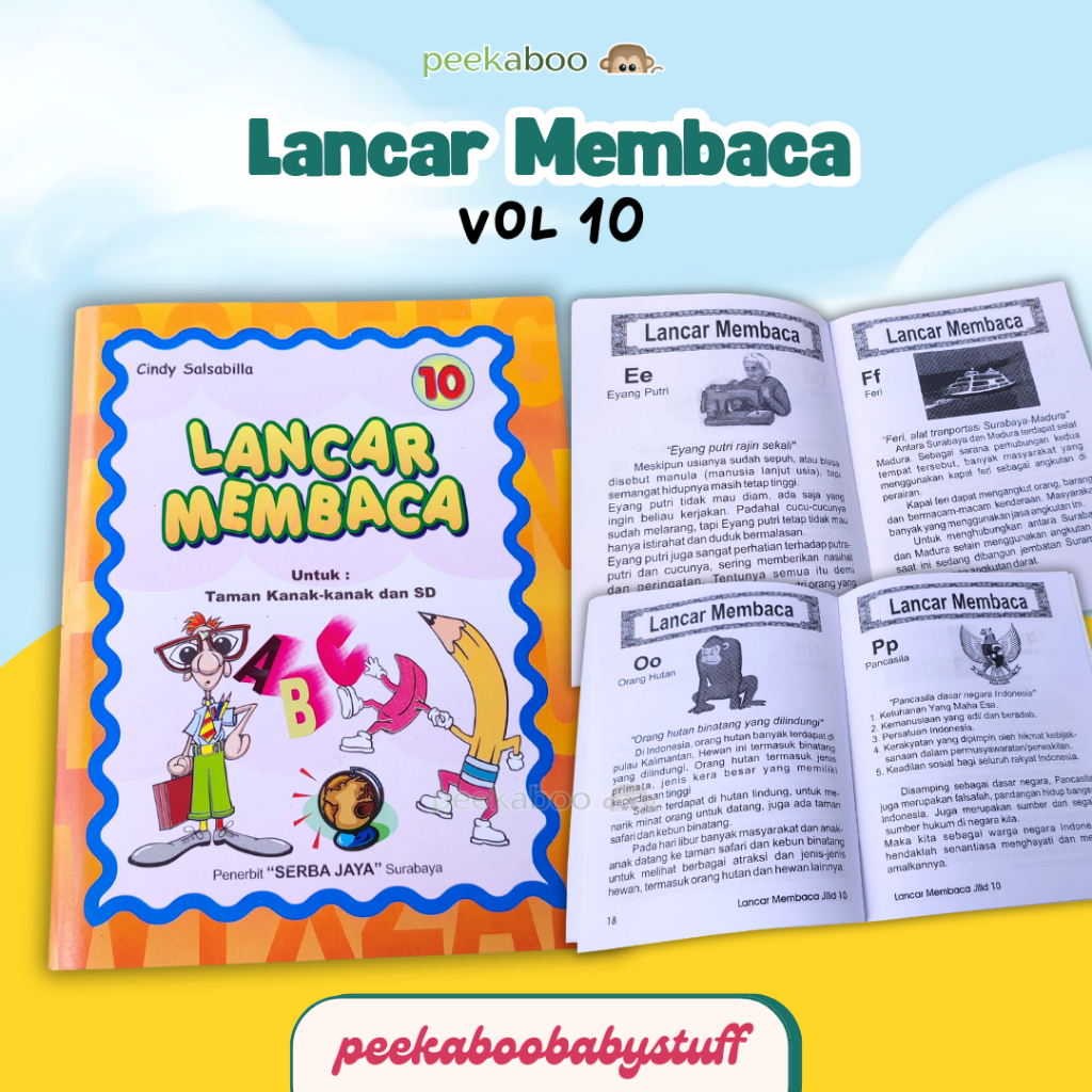 BUKU ANAK LANCAR MEMBACA - VOL 10 | BUKU PANDAI BELAJAR MEMBACA ANAK PAUD TK SD