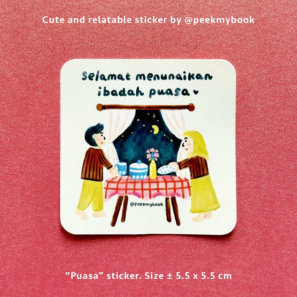

Selamat Puasa - Die Cut Sticker Satuan Peekmybook / Stiker Lucu / Relatable Sticker / Stiker Deco