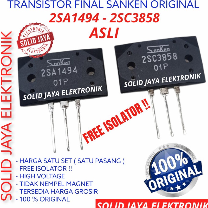 HARGA TERMURAH TR FINAL SANKEN 2SA1494 2SC3858 ASLI ORI TRANSISTOR 2SA 1495 2SC 3858 A1495 C3858 SAN