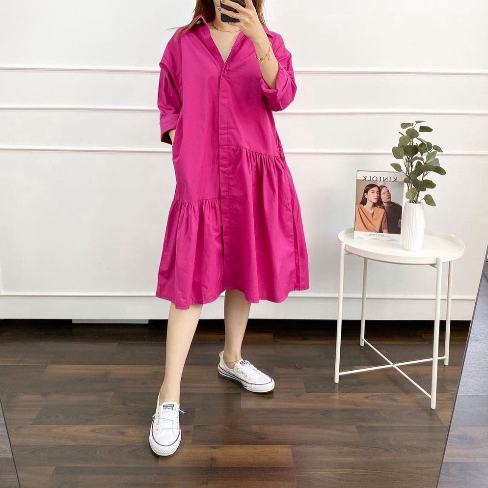 ART P37G Termurah  Luxe Tunik  Bahan premium warna fanta  Polos  Baju Wanitaa Terbaru 222  Warna Pin