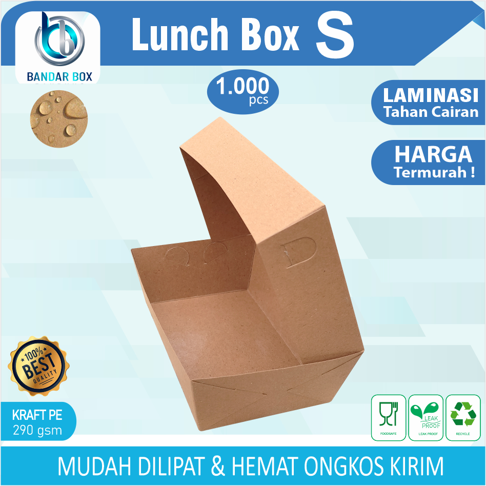 PAPER LUNCH BOX SIZE S (1.000 PCS)GROSIR DUS MAKANAN KEMASAN KOTAK MAKANAN TAKOYAKI DIMSUM BOX AYAM 