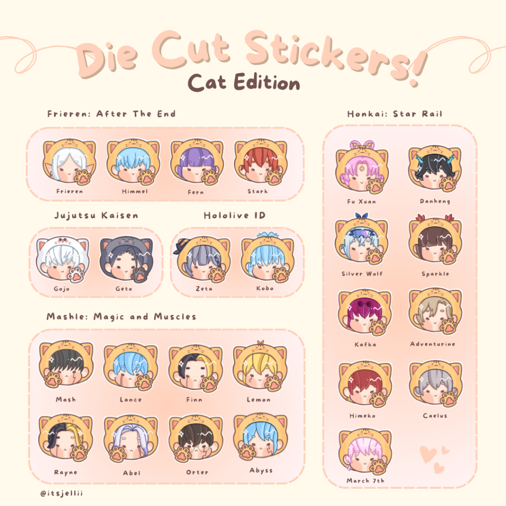 

Cat Edition Vinyl Stickers by itsjellii