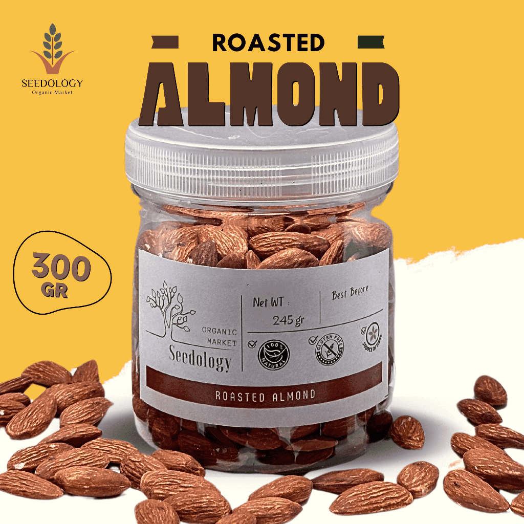 

Roasted Almond (Toples) 300gr - Kacang Almond Panggang Kupas Premium