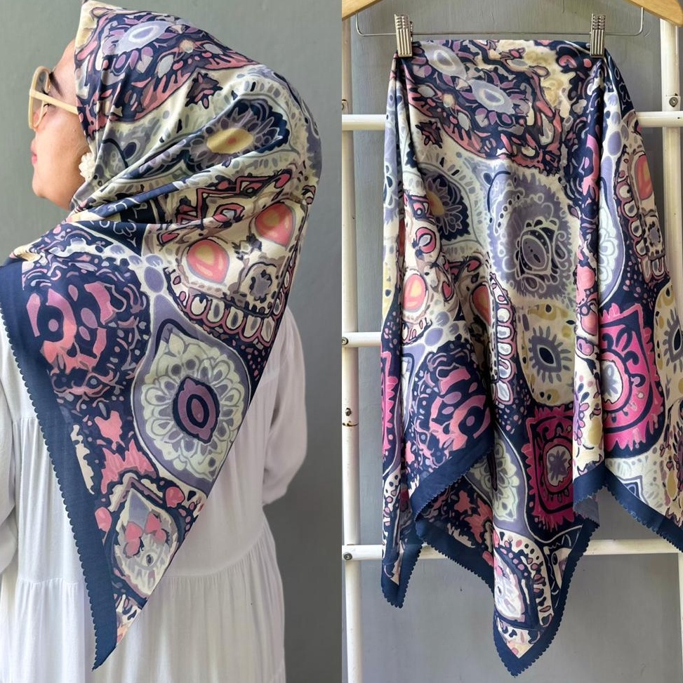 RTK817 V44859 hijab voal motif denay journey My lady VZ kualitas premium  segi emapat voal sublim mo