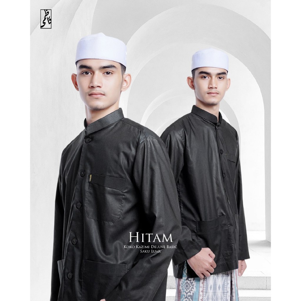 Koko Kazimi 𝗛𝗜𝗧𝗔𝗠 (Basic & Premium) | Baju Muslim | Koko Ammu | Koko Habaib