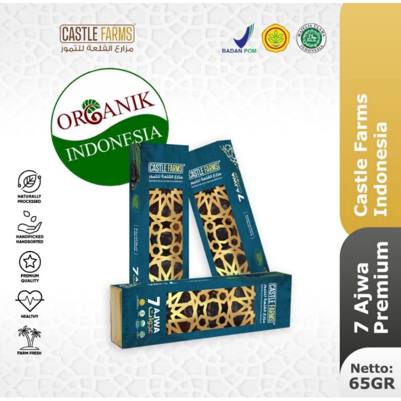 Kurma ajwa 7 butir Organik Castel farms