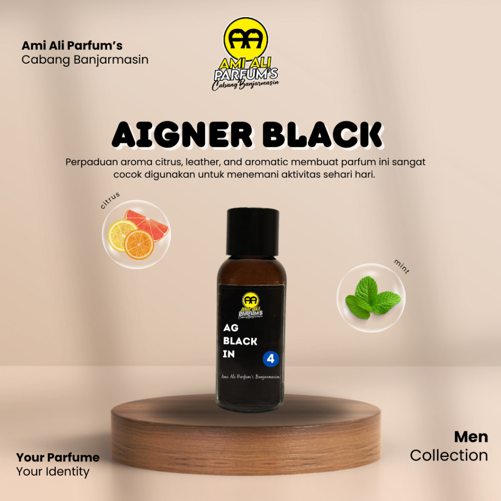 Ami Ali Parfums - Aigner Black In Sp4 Inspired | Parfum Pria Refill 10-100ml