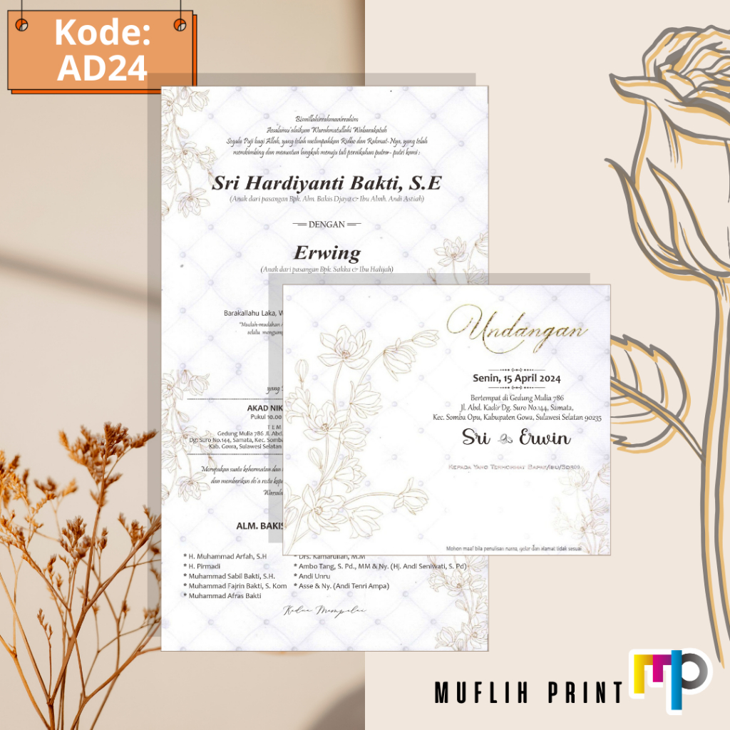 Blangko Undangan Pernikahan Kosong Murah + Amplop Undangan AD24