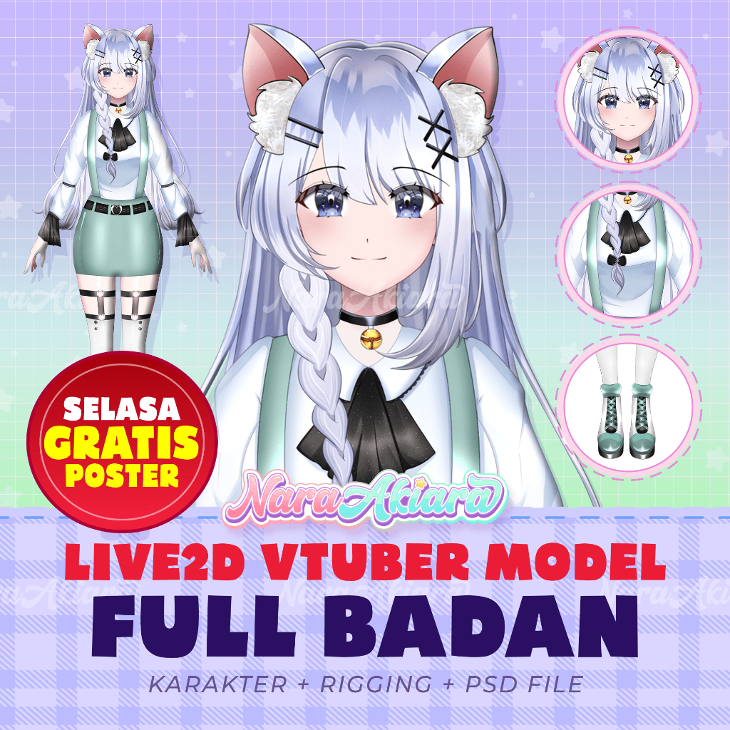 Ciptakan Karakter VTuber Sesuai Keinginan - CUSTOM VTuber Model Karakter Full Body + RIGGING | Jasa 