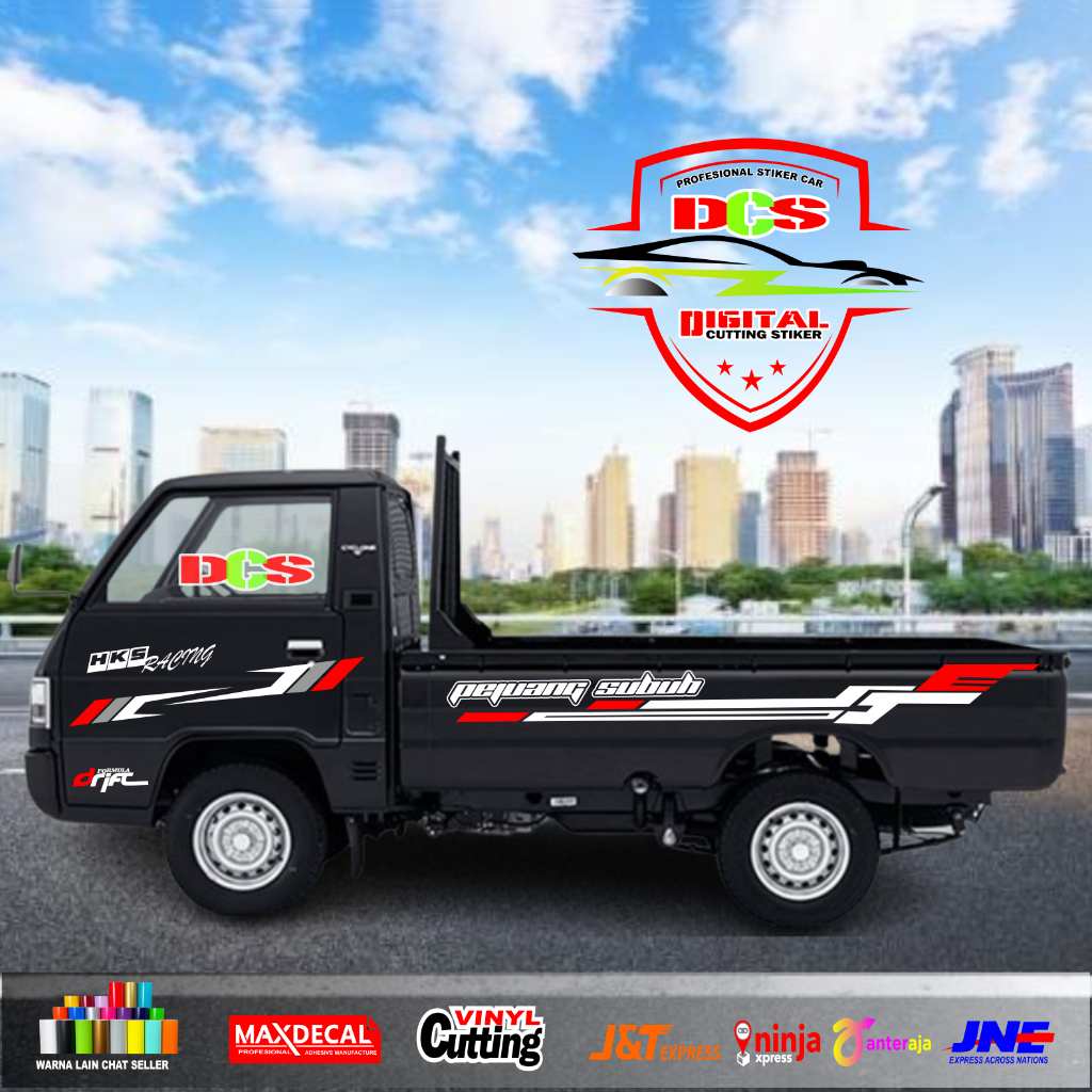 Cutting Stiker Mobil Pickup L300 Stiker Striping JET PICKUP L300 Stiker Mobil Pickup Mitsubishi L300