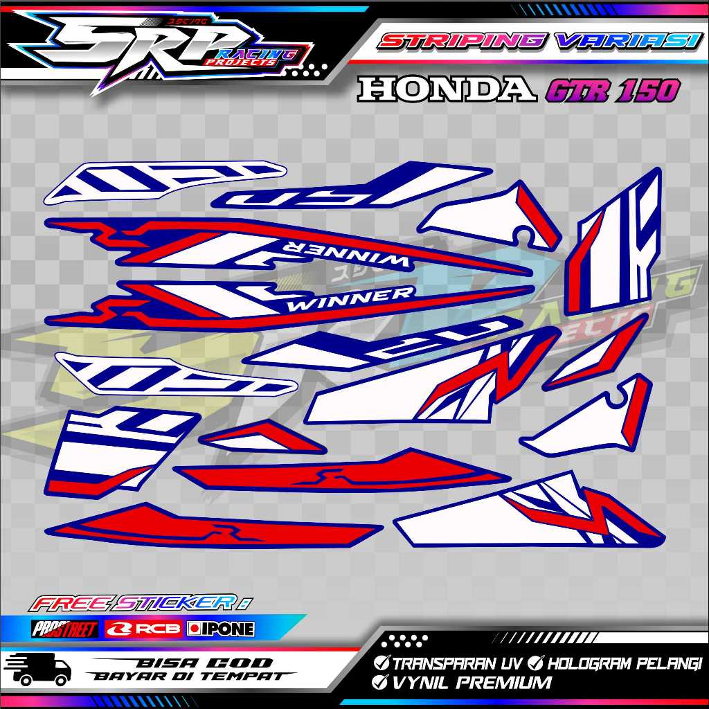 STRIPING VARIASI HONDA SUPRA GTR 150 / STICKERLIST VARIASI MOTOR SUPRA GTR 150