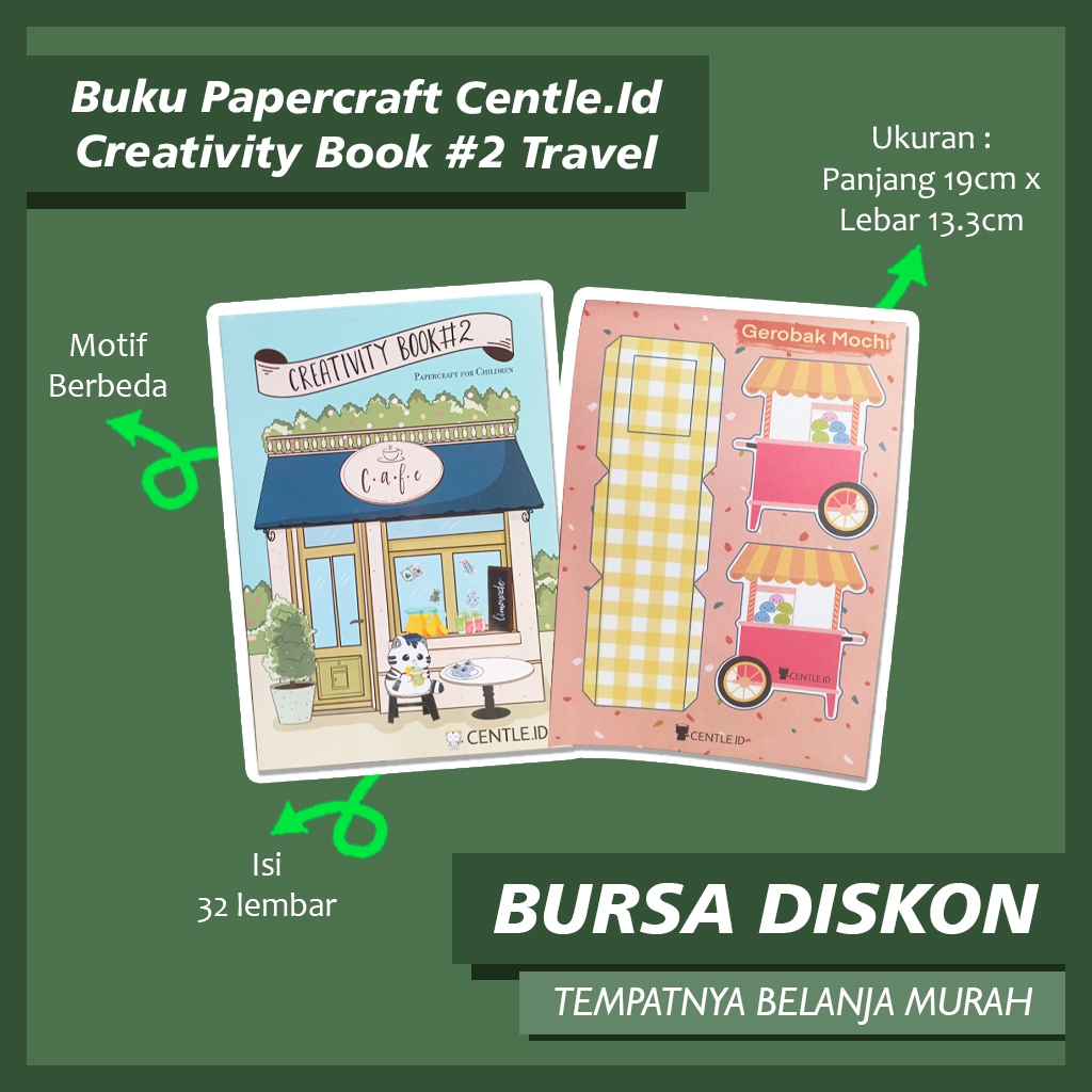 

Buku Papercraft + Stiker Centle.Id Creativity Book #2 Travel Edition Origami Bentuk Papercraft book Buku Lipat lucu mainan anak kreatif traveling