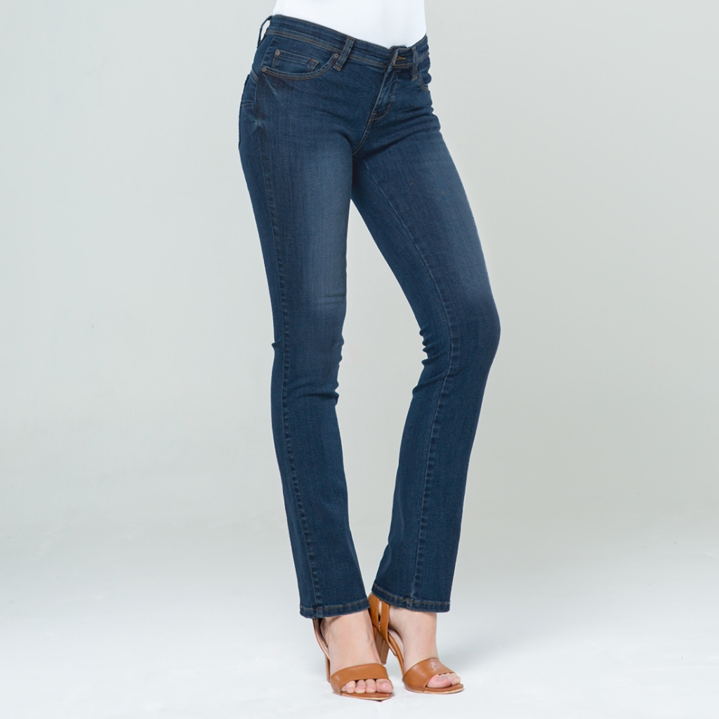 C2 Trumpy Navy Jeans Push Up Bootcut Wanita