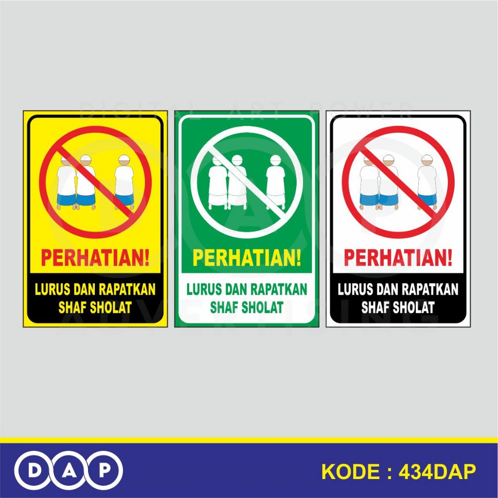 

434 - STIKER PERHATIAN LURUSKAN DAN RAPATKAN SHAAF - 20 X 30 CM - VYNIL - TERBAIK