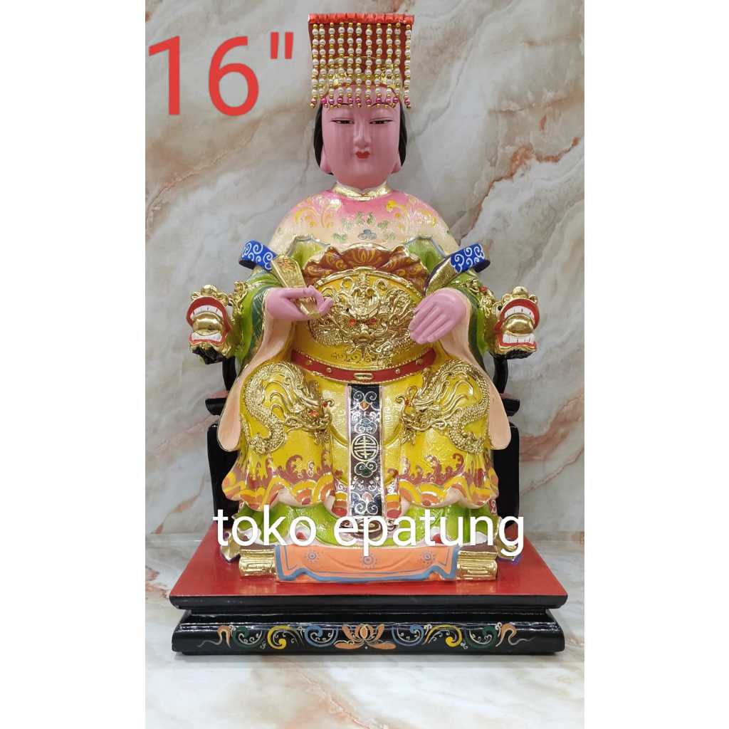 patung dewi rupang dewi laut macho maco mazu 16 inch kayu