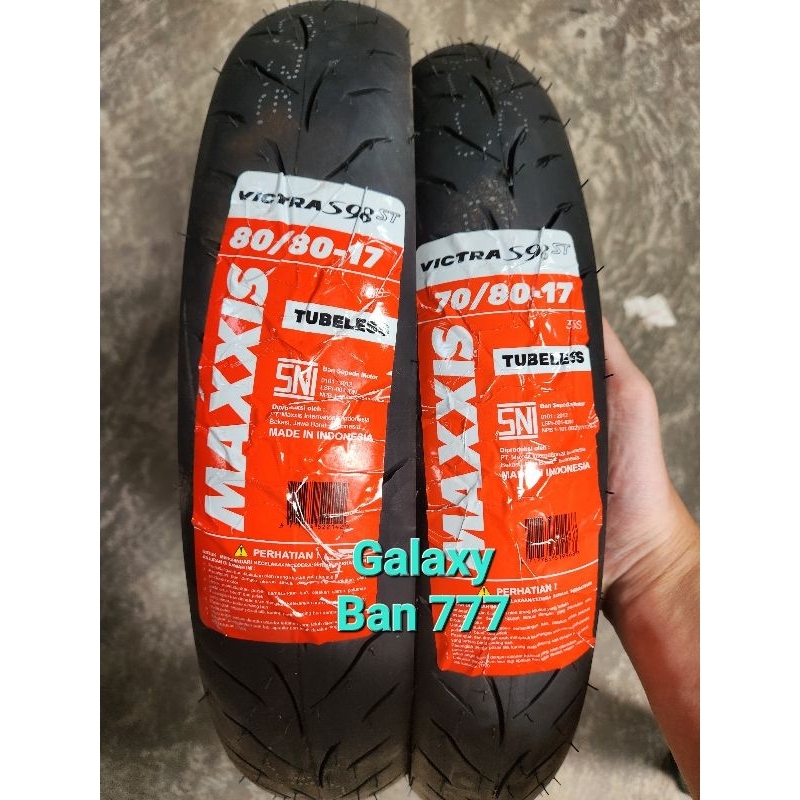 Sepasang Ban Maxxis 70/80-17 & 80/80-17 Victra Tubeless
