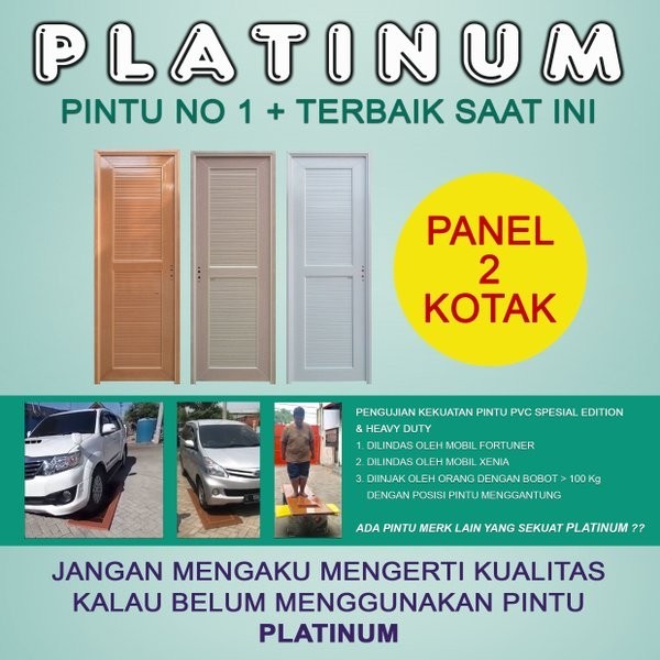 Pintu PVC Tebal PLATINUM Special Edition 70x200 Coklat dan Putih