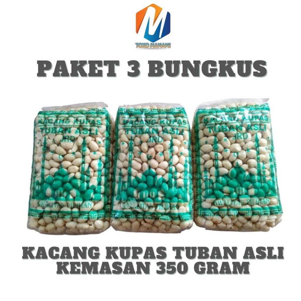 

[BISA COD] 3 BUNGKUS - Kacang kupas tuban asli kualitas super kemasan 350gram