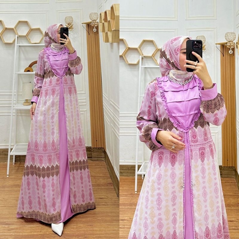 GAMIS CERUTI PRINTING PAYET PRESS SET GAMIS SERUTI PRINTING SET GAMIS LEBARAN