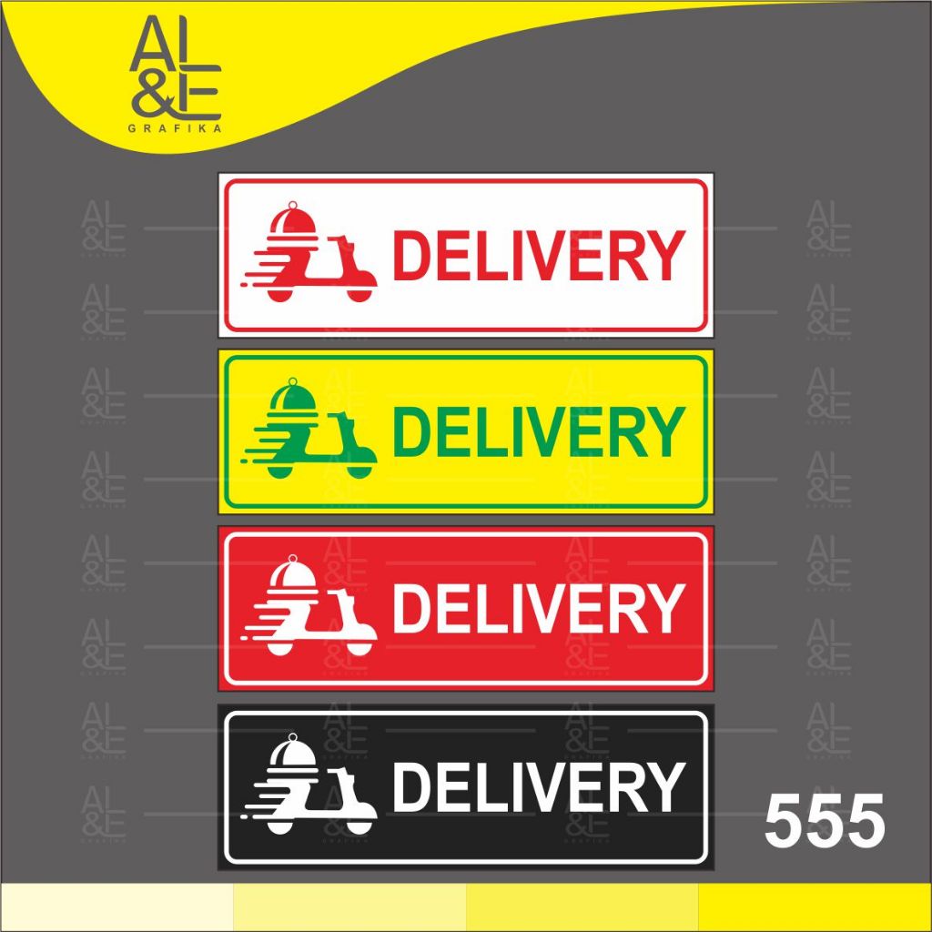 

555 - Stiker Delivery, Sticker Vinyl, Cetak Premium Indoor, Tahan Air