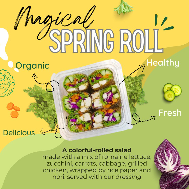 

Magical Spring Roll Salad sayur fresh semarang chicken salad healhty food makanan diet sehat enak