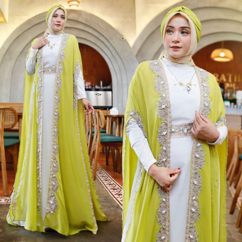 KAFTAN ALIYAH BORDIR/KAFTAN PESTA/KAFTAN TERLARIS/KAFTAN ORIGINAL /BY RISKA MODE