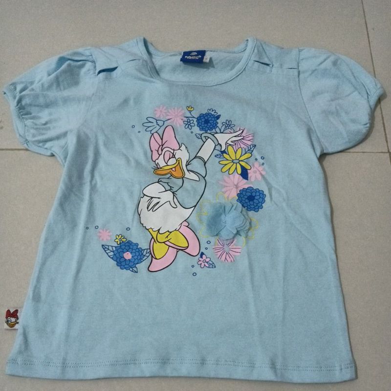 kaos pendek anak perempuan lucu motif Donald duck asli disney