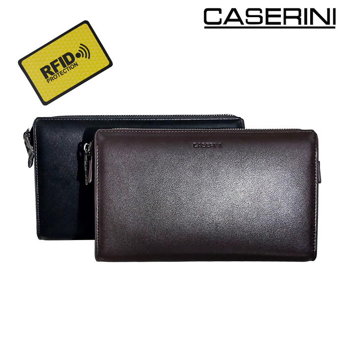 CASERINI RFID CLUTCH CS280516-15 tas tangan pria dan wanita material bahan kulit RFID proteksi