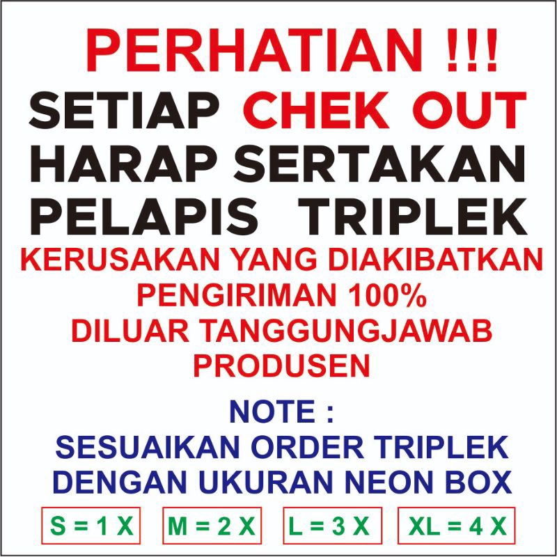

Neon Box Custom Ukuran 30 x 150 CM