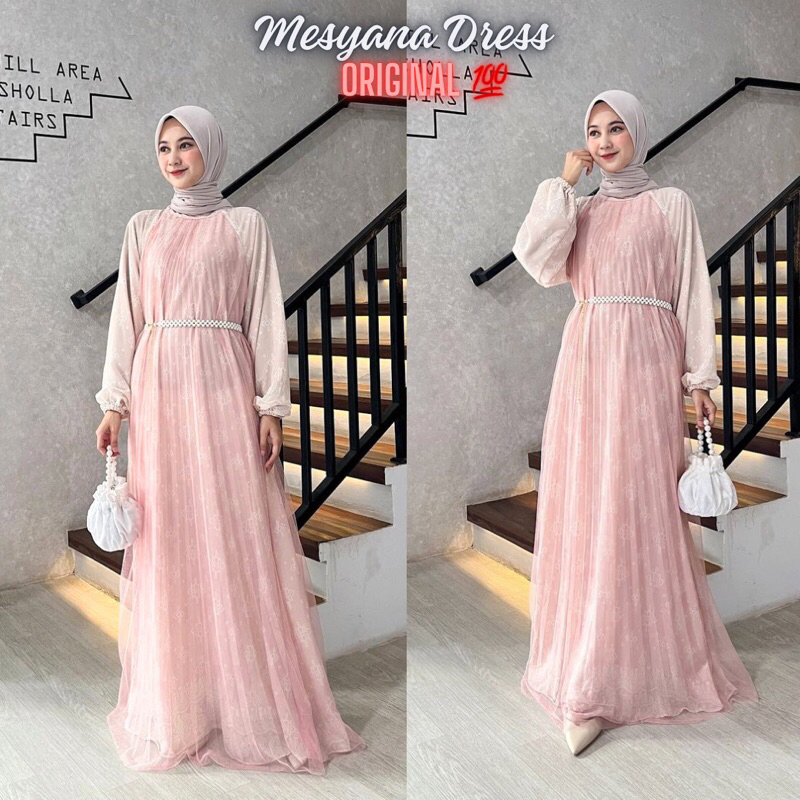 [ORI] AURA MAXY PLISKET MOTIF LD 115/DRESSKONDANGAN BRIDESMAID CERUTI FULL PLISKET GAMIS LEBARAN REM