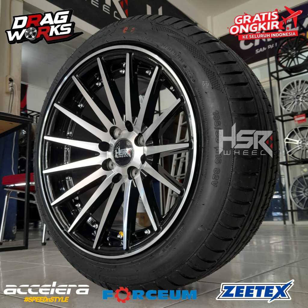 PAKET VELG CELONG R15 DAN BAN 195 50 R15 ACCELERA PHI-R UNTUK BRIO CALYA AYLA SIGRA SIRION DATSUN GO