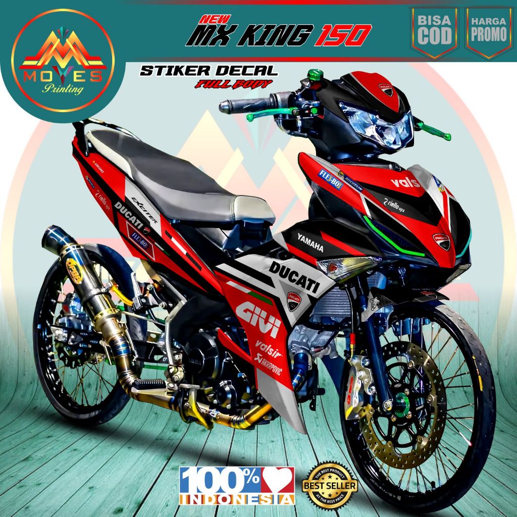 Decal Stiker New Mx King 150 Full Body Motif Balap Ducati