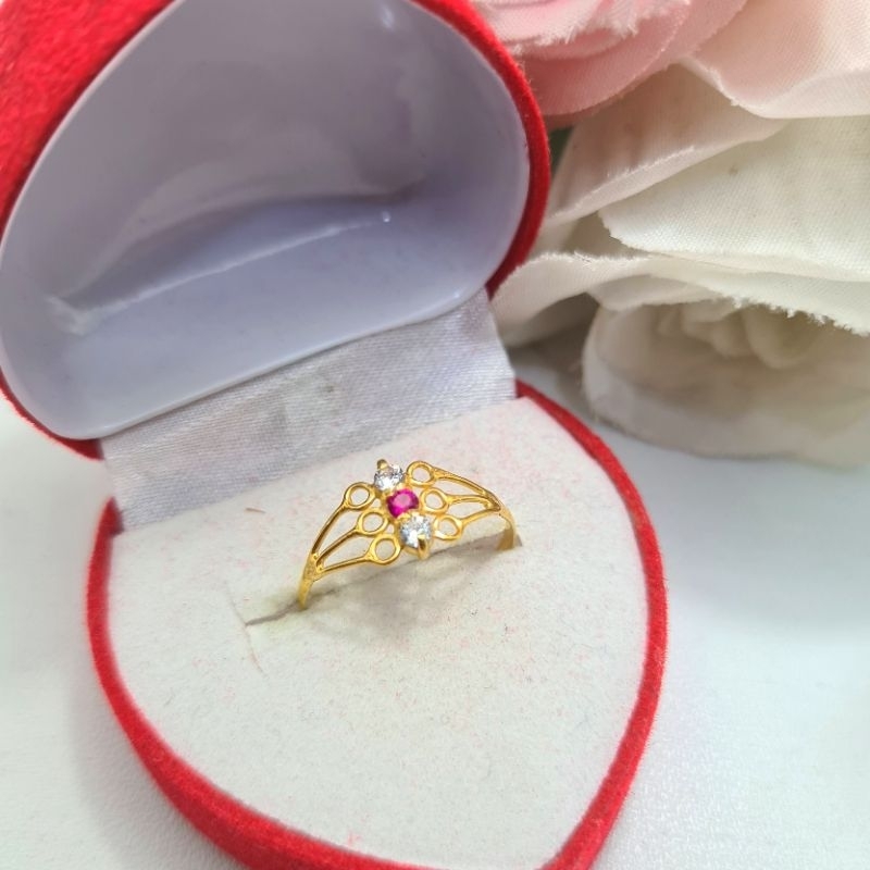 Cincin Krapyak Merah Putih Setengah Gram Emas Muda