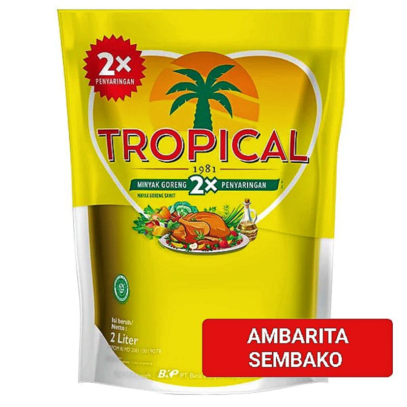 

MINYAK GORENG SAWIT TROPICAL 2x PENYARINGAN 2 LITER