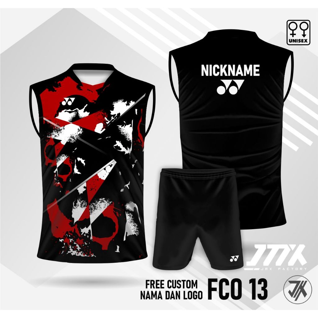 jersey singlet set celana badminton jersey bulu tangkis yy kaos olahraga badminton custom nama logo