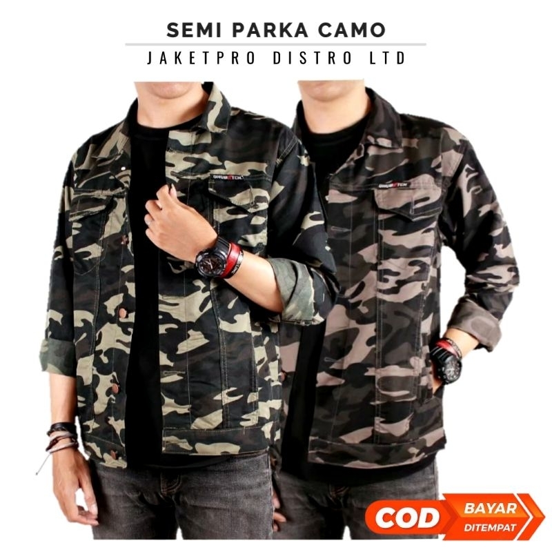 Jaket Army Pria Distro Tebal / Jaket Camo / Semi Parka Loreng Original