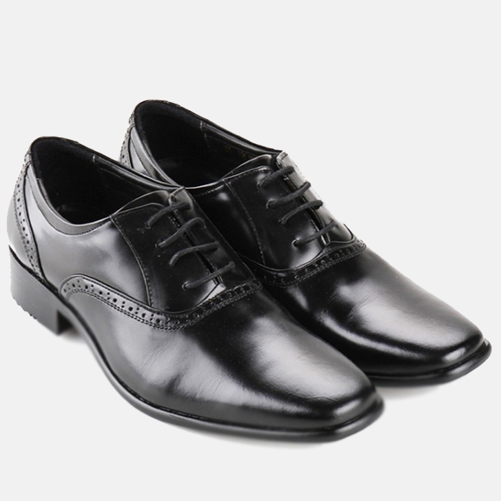 Guin Casalini Sepatu Formal Pria Kulit Leather Pantofel Shoes Tali Oxford Kantor G-DT 116 - Black