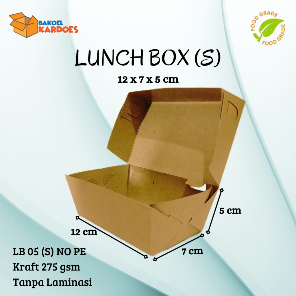 

Lunch Box LB 05 NO PE (S) Uk. 12x7x5 tanpa laminasi