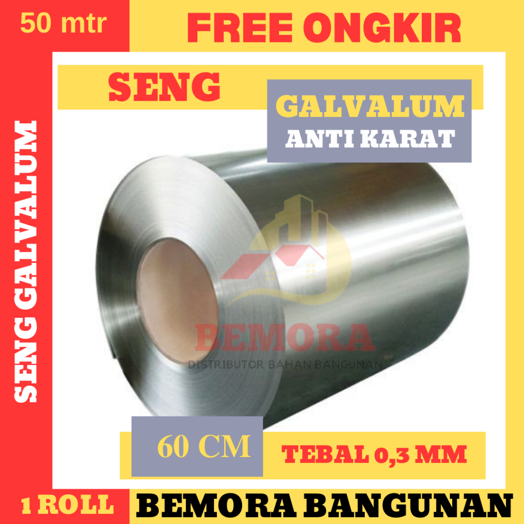 Seng Talang Galvalum 60 Cm (0.3) / Seng Plat Anti Karat (Free Ongkir)