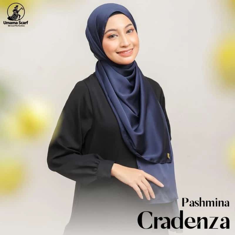Pashmina Silk Cradenza Original Umama, Pashmina Silk Shiny Jahit Tepi
