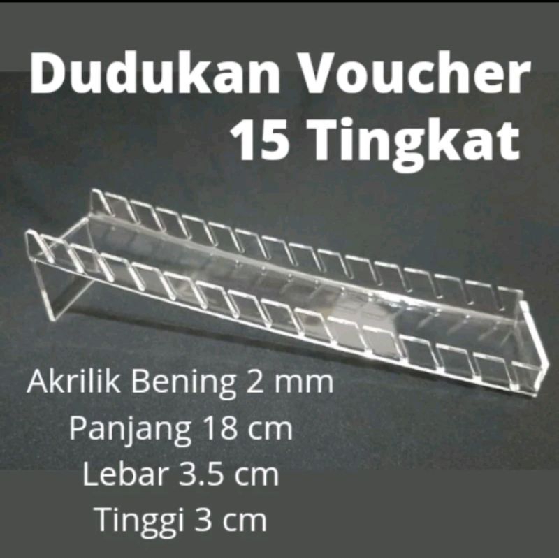 

Dudukan Kartu Voucher Acrylik Tebal 2mm Isi 15 Slot