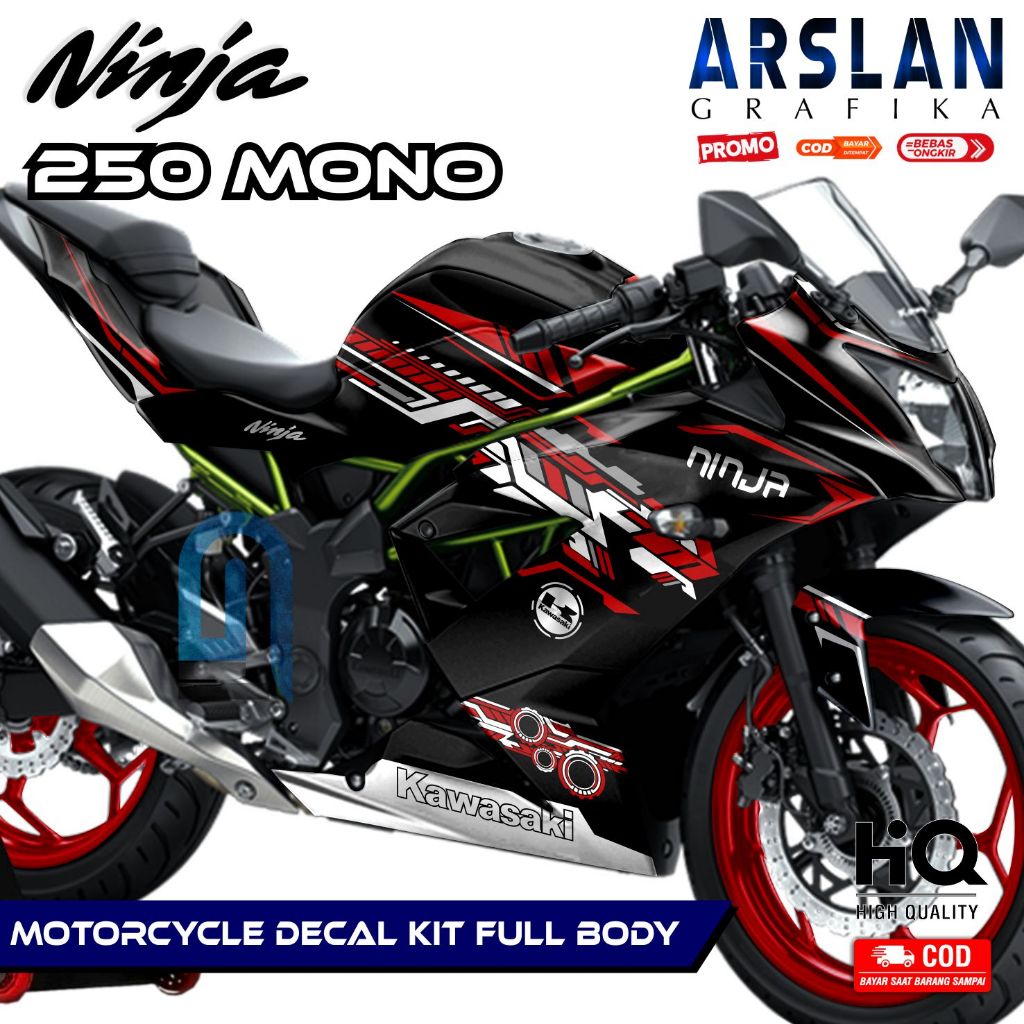 【COD】Decal Ninja 250 Mono Full Body - Stiker Kawasaki Ninja 250RR Mono Full Body - Dekal Ninja 250 R