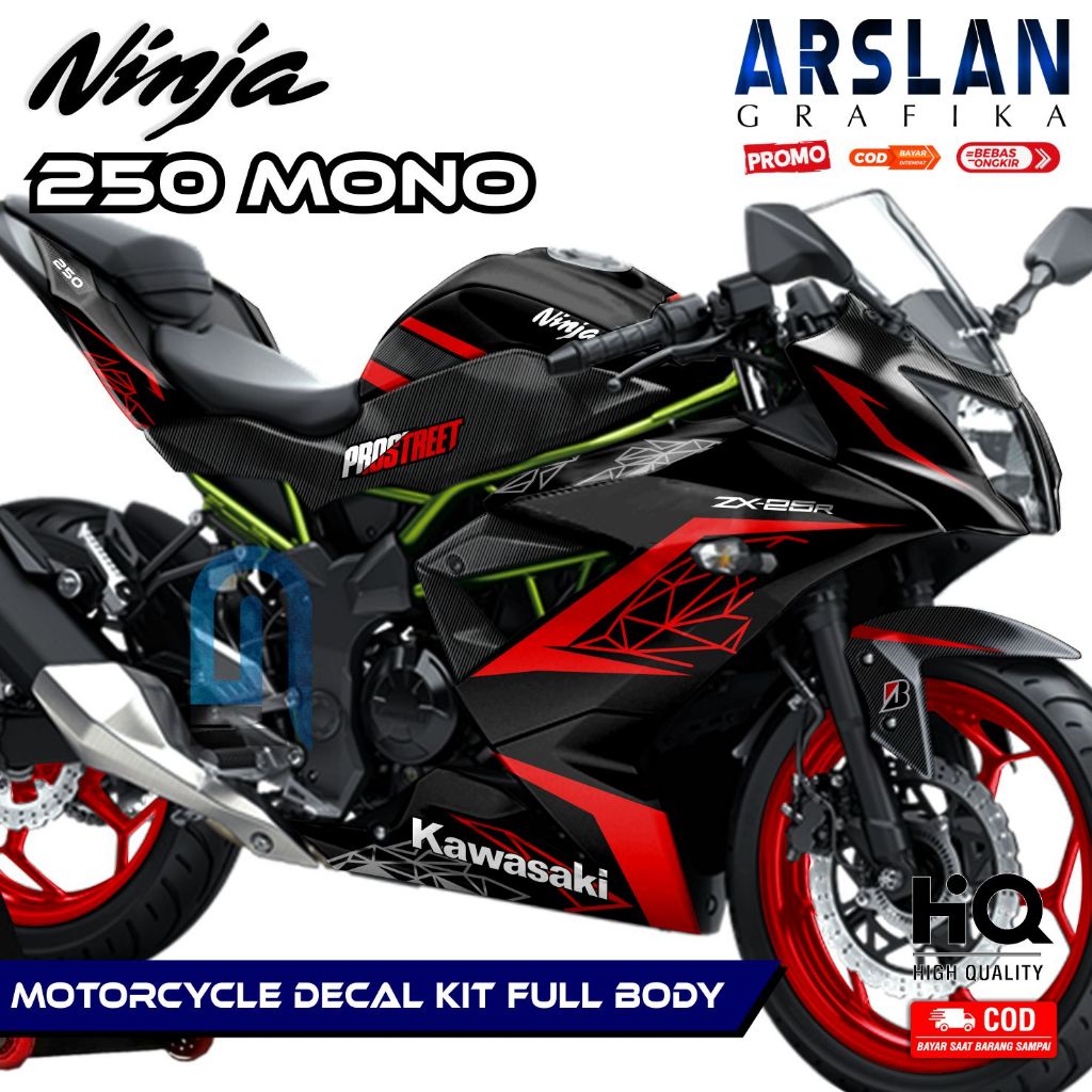 【COD】Decal Ninja 250 Mono Full Body - Stiker Kawasaki Ninja 250RR Mono Full Body - Dekal Ninja 250 R