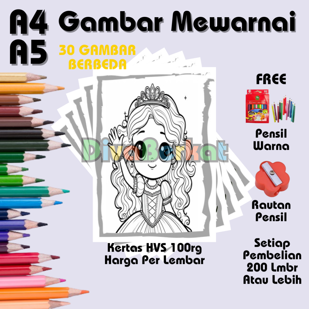 

Gambar Mewarnai Putri Raja Gambaran Sketsa Princess Untuk Anak TK SD PAUD Kertas Mewarnai HVS 100gr Ukuran A4 Bukan Buku Mewarnai