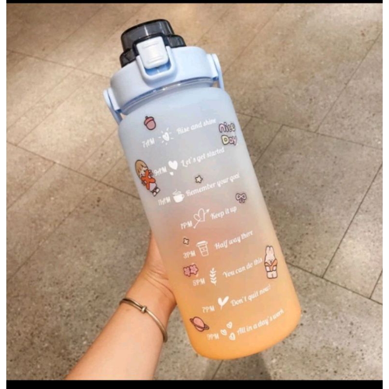Botol Air Minum VIRAL ORIGINAL 2 LITER gradasi/ botol Minum Motivasi